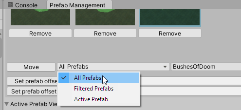Move prefabs between categories