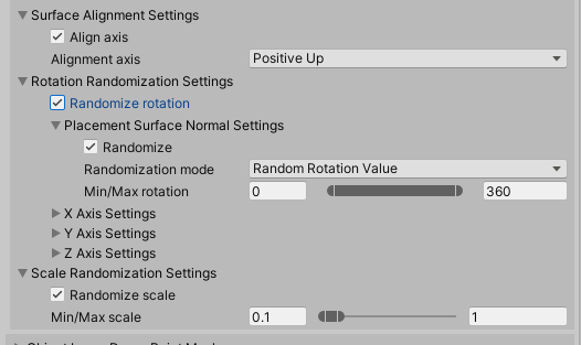 Randomize rotation scale