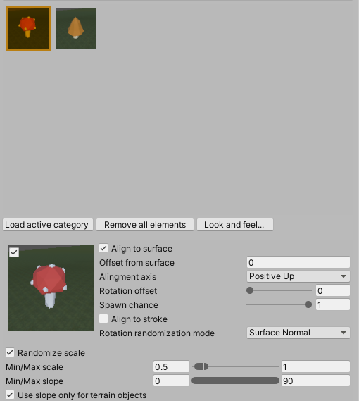 Set element properties