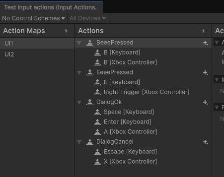 UI1 action map